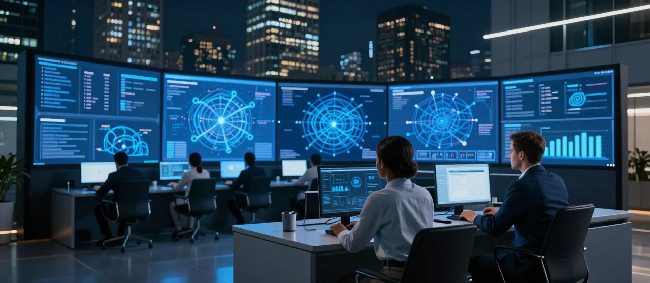 Security analysts monitoring client environments